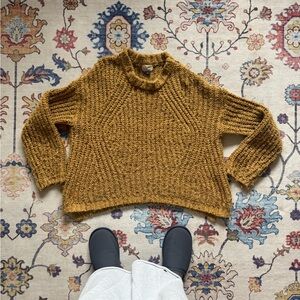 Universal Thread Chunky Ribbed Mock Neck Sweater - Mustard